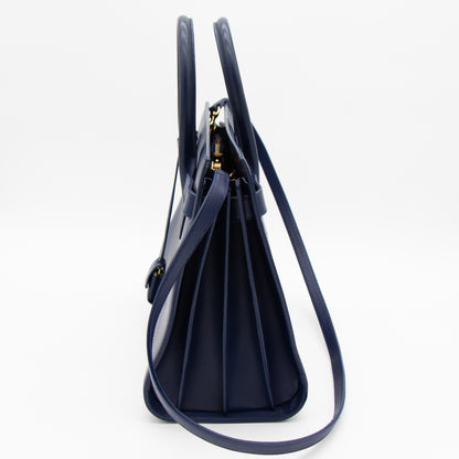 Saint Laurent Sac de Jour cuir bleu marine