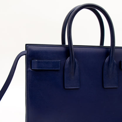 Saint Laurent Sac de Jour cuir bleu marine