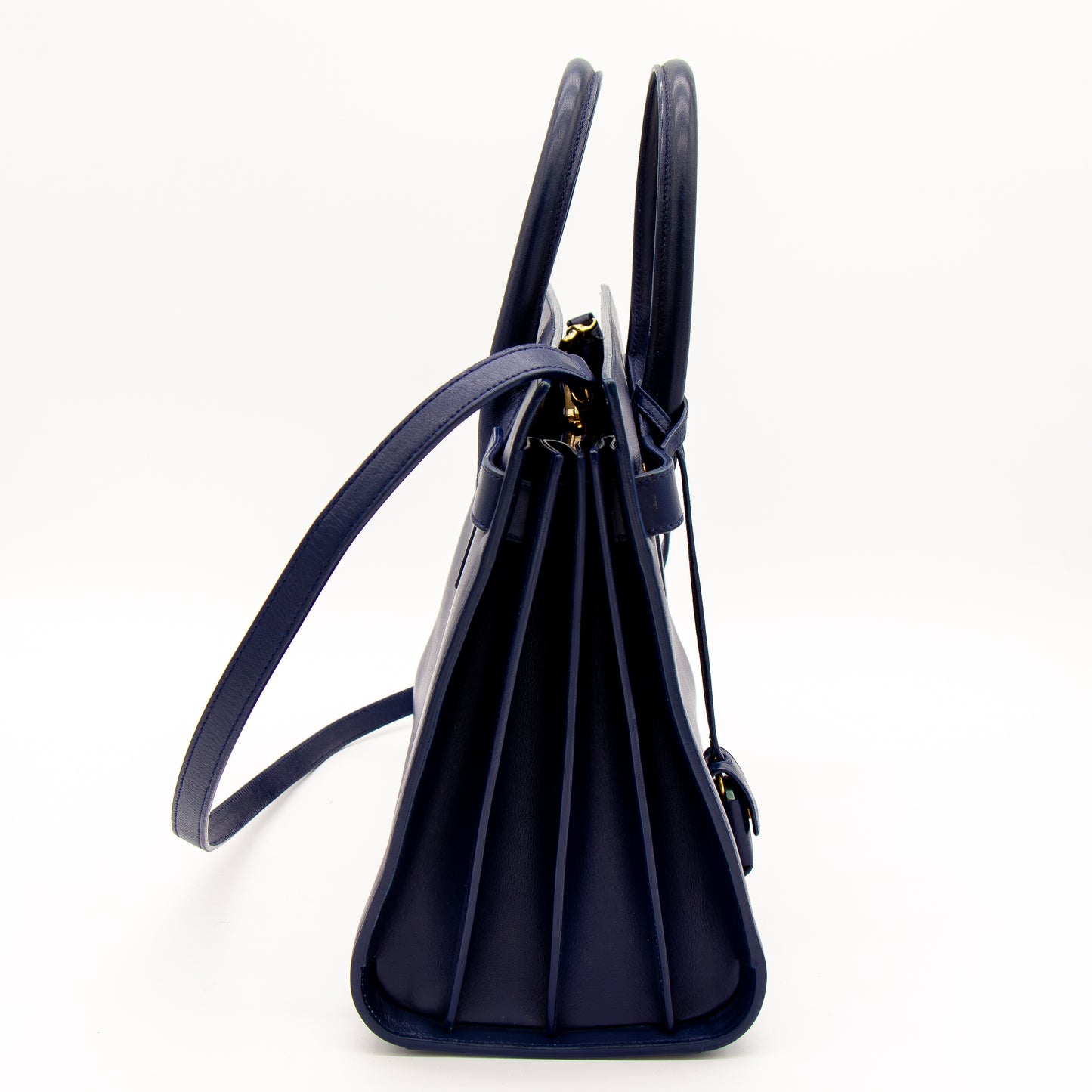 Saint Laurent Sac de Jour cuir bleu marine