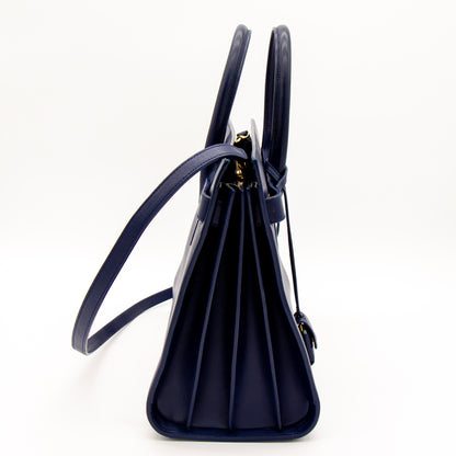Saint Laurent Sac de Jour cuir bleu marine