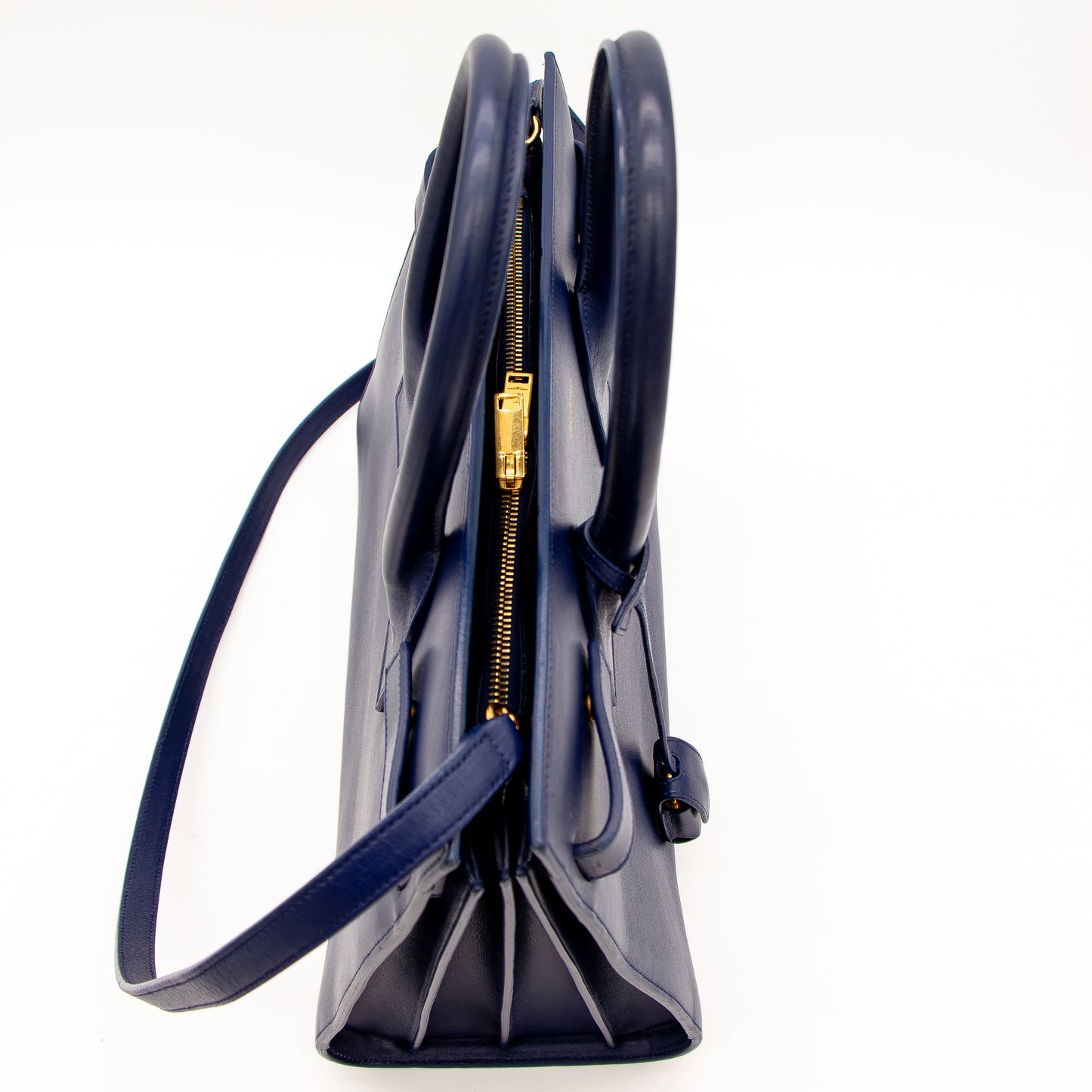 Saint Laurent Sac de Jour cuir bleu marine