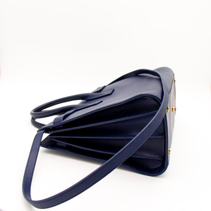 Saint Laurent Sac de Jour cuir bleu marine