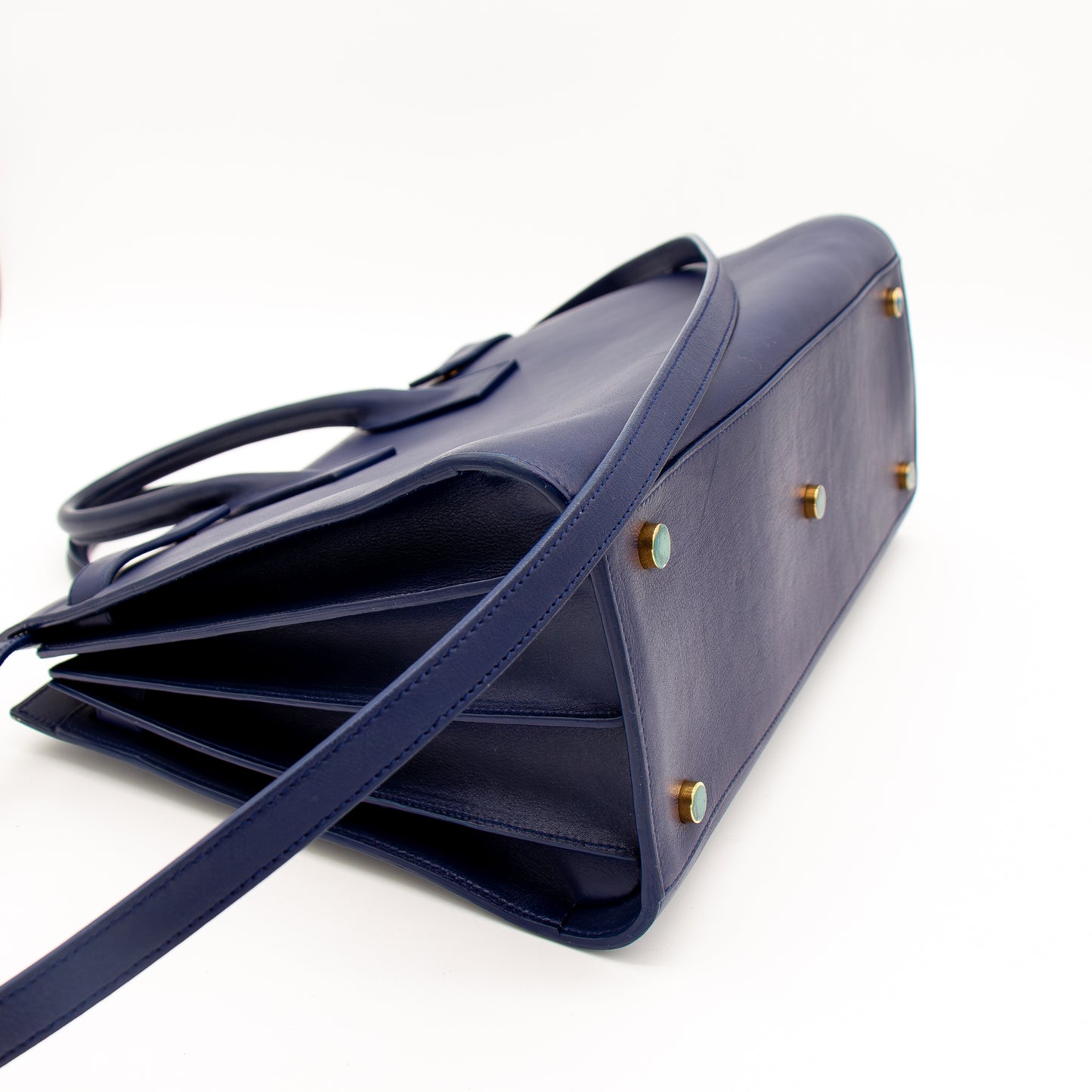 Saint Laurent Sac de Jour cuir bleu marine