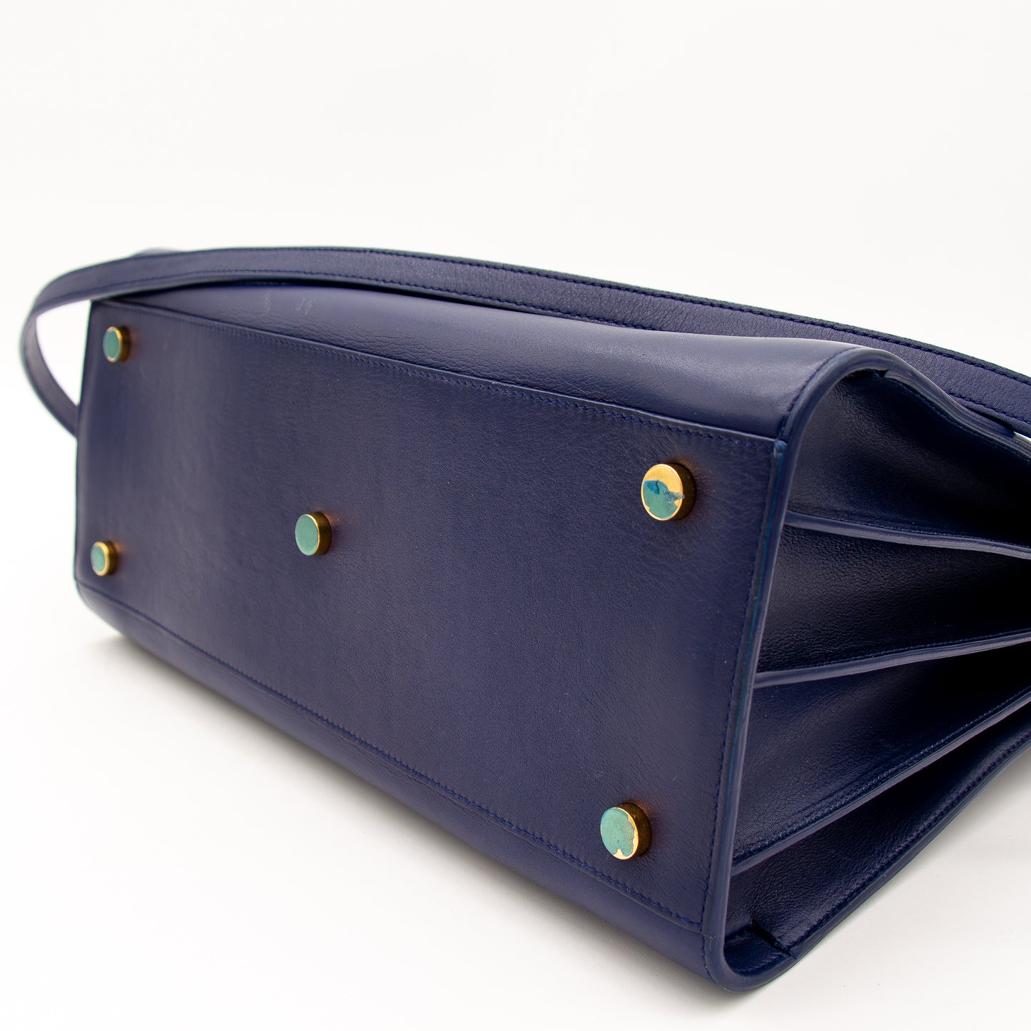 Saint Laurent Sac de Jour cuir bleu marine