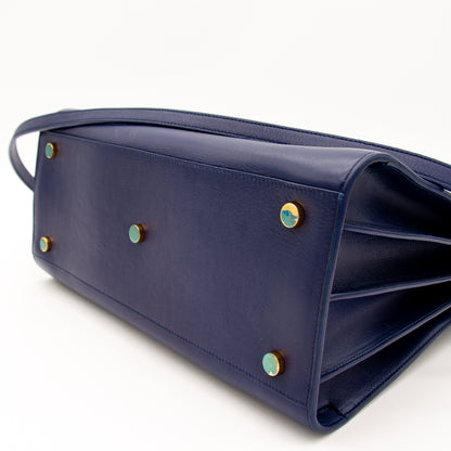Saint Laurent Sac de Jour cuir bleu marine