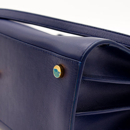 Saint Laurent Sac de Jour cuir bleu marine
