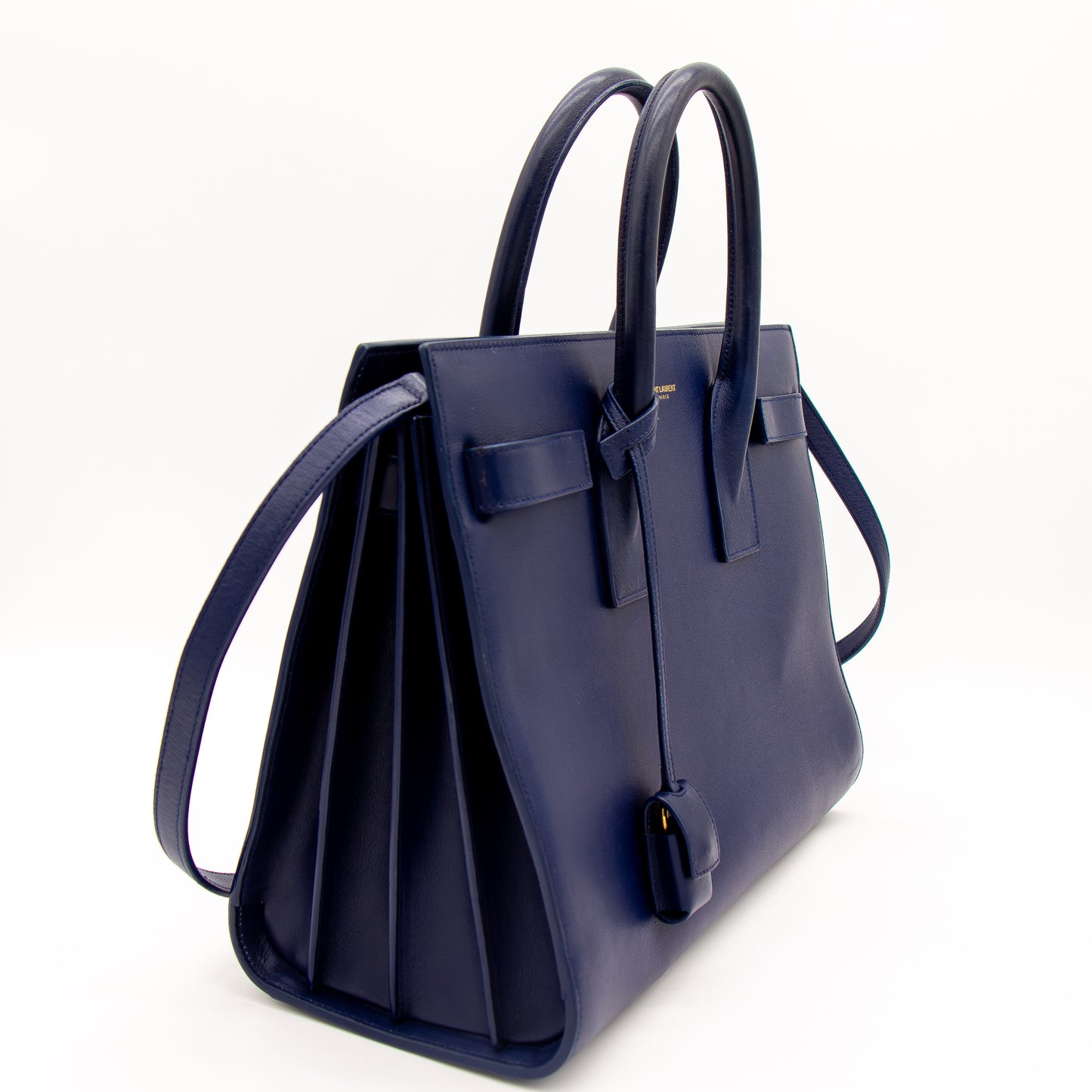 Saint Laurent Sac de Jour cuir bleu marine