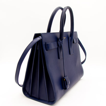 Saint Laurent Sac de Jour cuir bleu marine