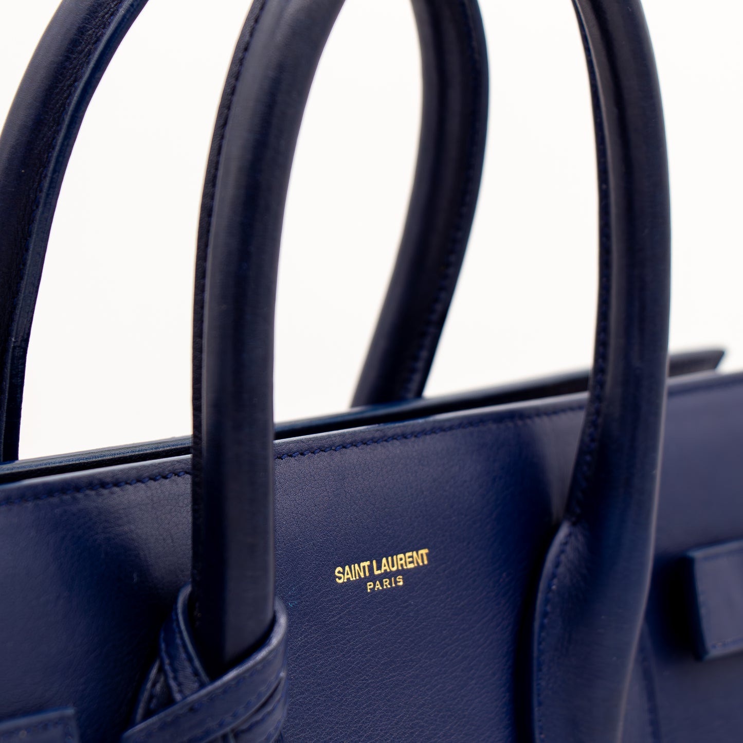 Saint Laurent Sac de Jour cuir bleu marine