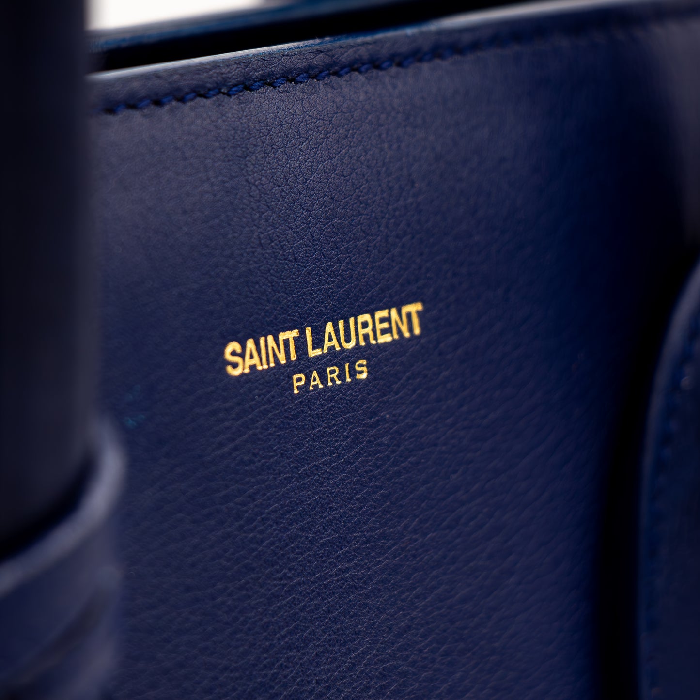 Saint Laurent Sac de Jour cuir bleu marine