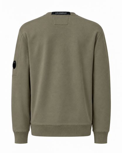 CP Company Sweatshirt - Crewneck Diagonal Raised Fleece Ivy Green