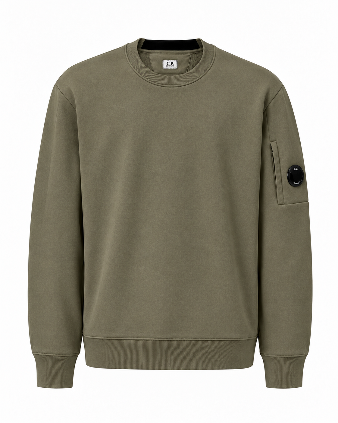 CP Company Sweatshirt - Crewneck Diagonal Raised Fleece Ivy Green