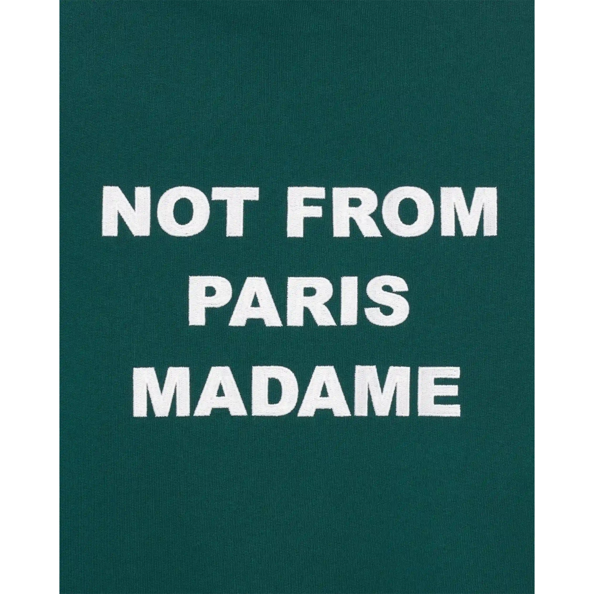 Sweat à capuche Drôle de Monsieur Slogan vert détail