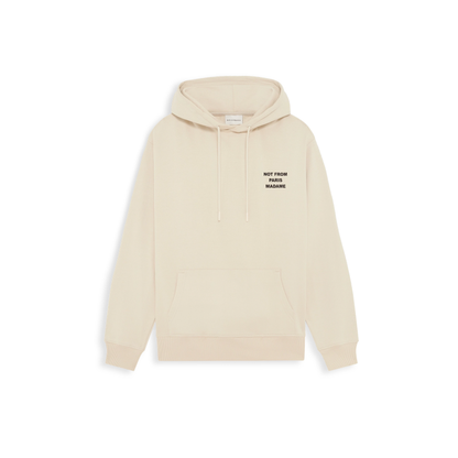 Sweat à capuche Drôle de Monsieur Slogan beige vue de face
