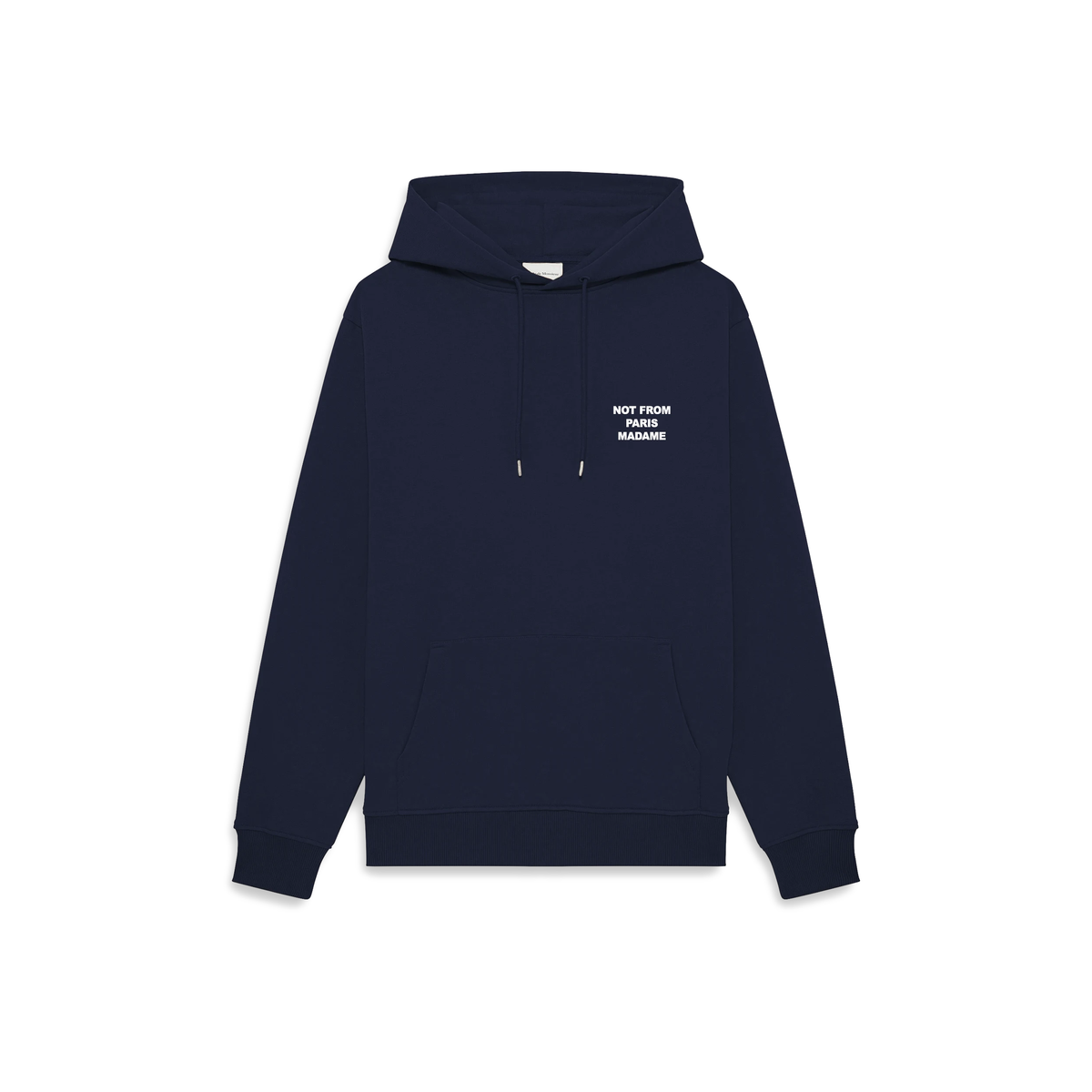Sweat à capuche Drôle de Monsieur Slogan bleu marine vue de face