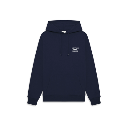Sweat à capuche Drôle de Monsieur Slogan bleu marine vue de face