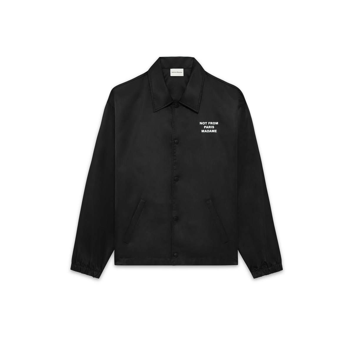 Veste Drôle de Monsieur Slogan noir vue de face
