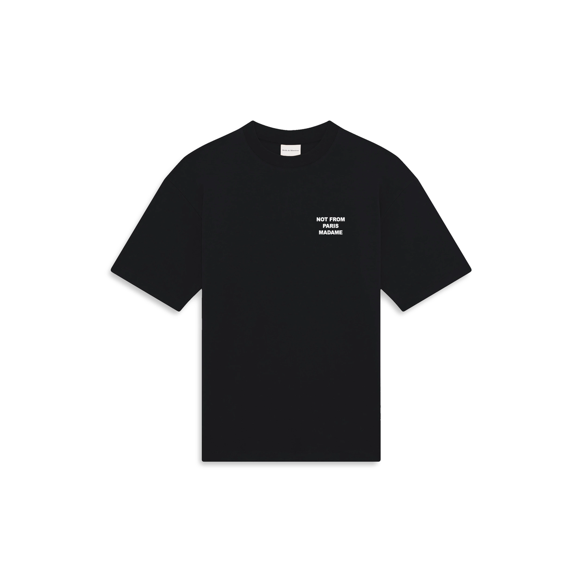 T-shirt Drôle de Monsieur Slogan noir vue de face