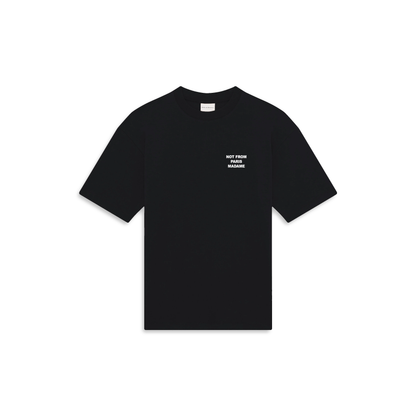 T-shirt Drôle de Monsieur Slogan noir vue de face