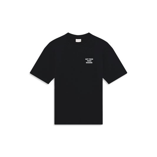 T-shirt Drôle de Monsieur Slogan noir vue de face