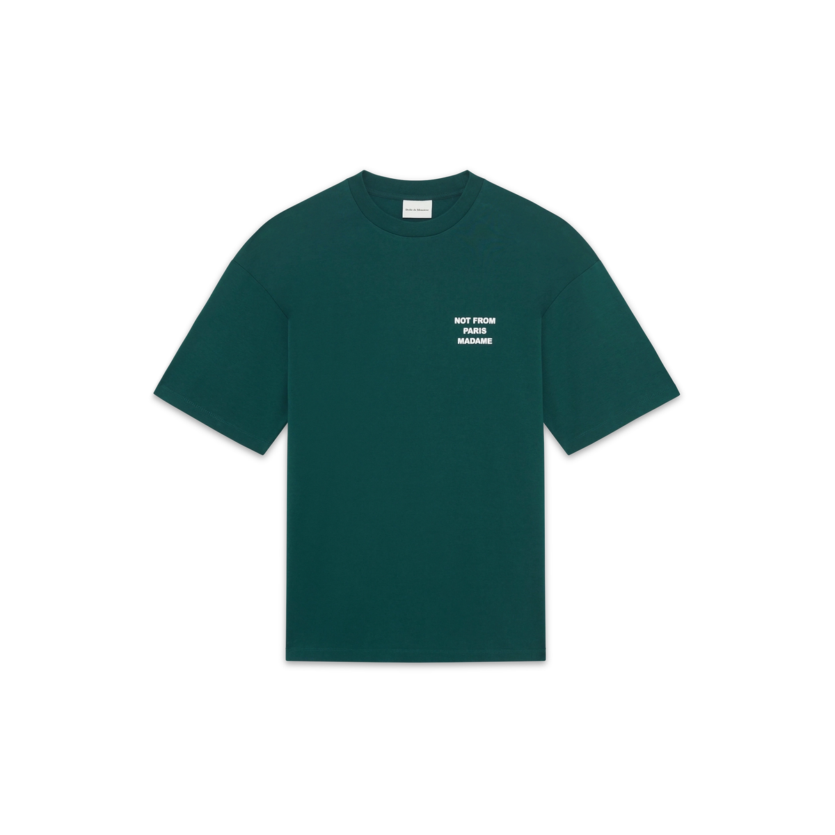 T-shirt Drôle de Monsieur Slogan vert vue de face
