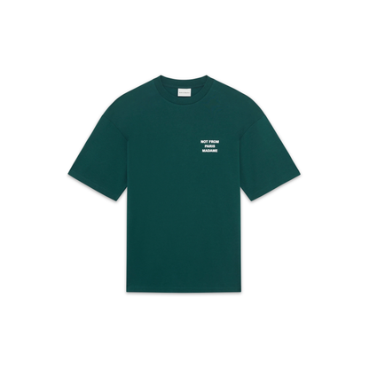 T-shirt Drôle de Monsieur Slogan vert vue de face