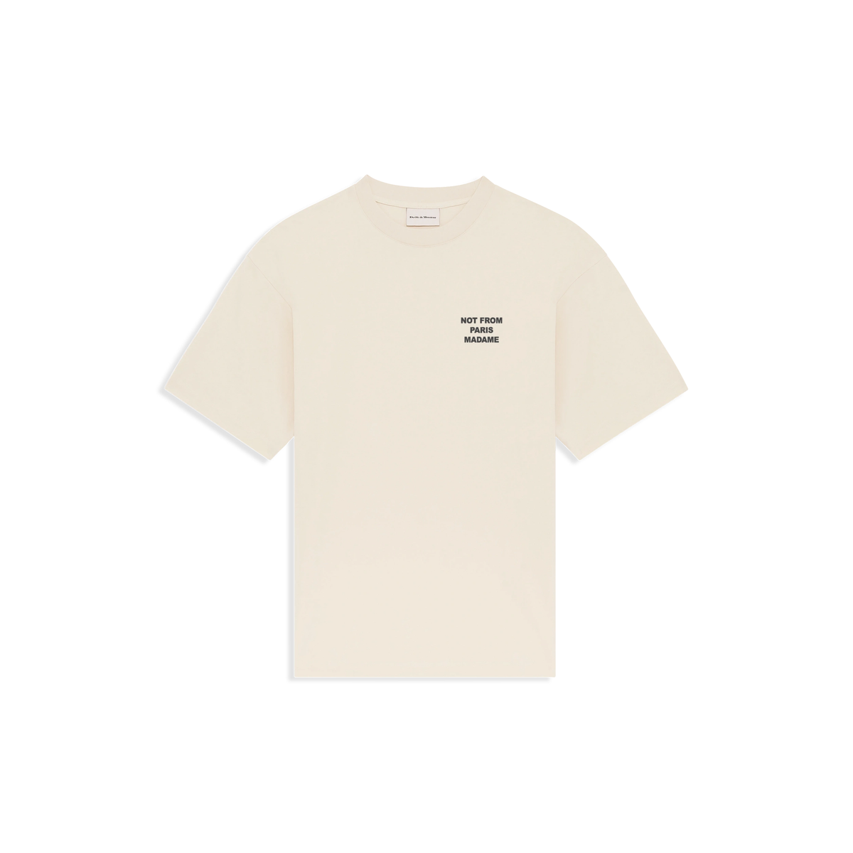 T-shirt Drôle de Monsieur Slogan beige vue de face