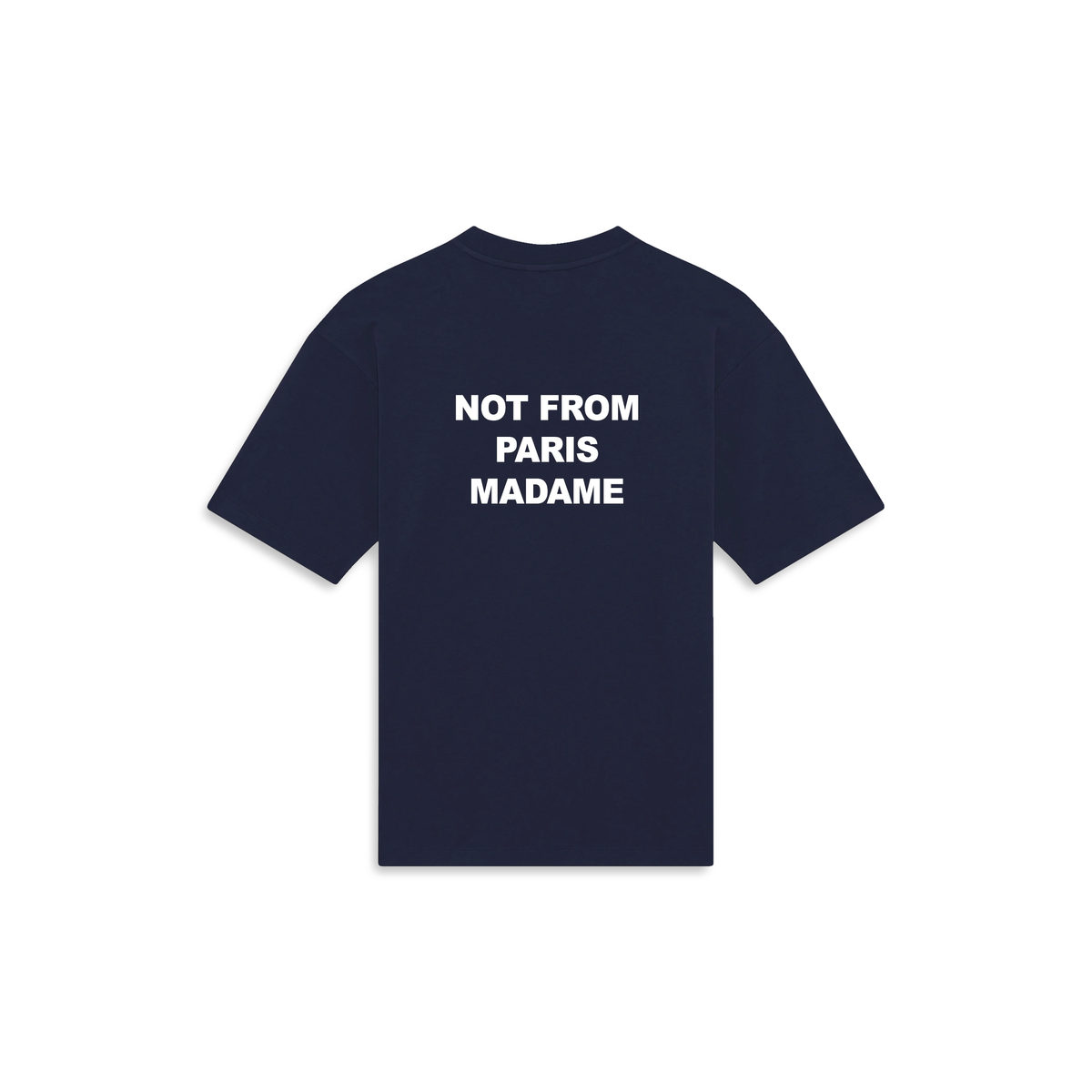 T-shirt Drôle de Monsieur Slogan bleu marine détail