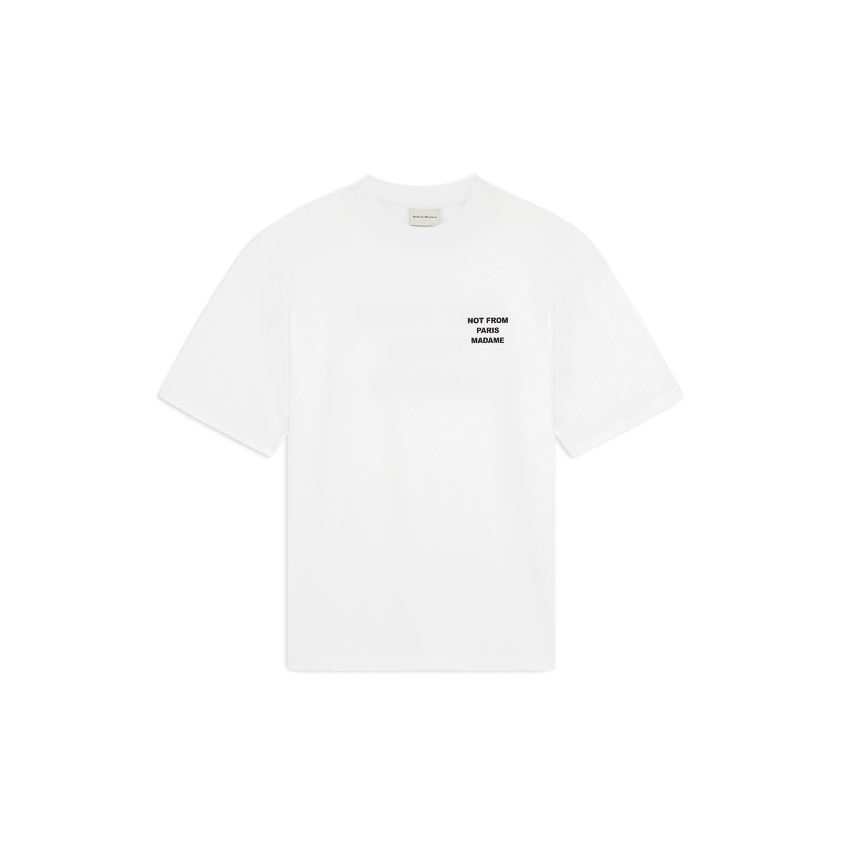 T-shirt Drôle de Monsieur Slogan blanc vue de face
