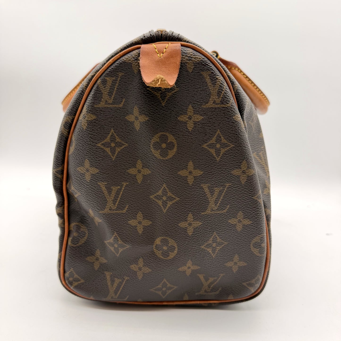 Louis Vuitton Speedy 30 Toile Monogram - côté avec languette