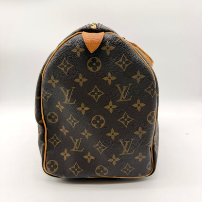 Louis Vuitton Speedy 35 Toile Monogram - côté avec languette
