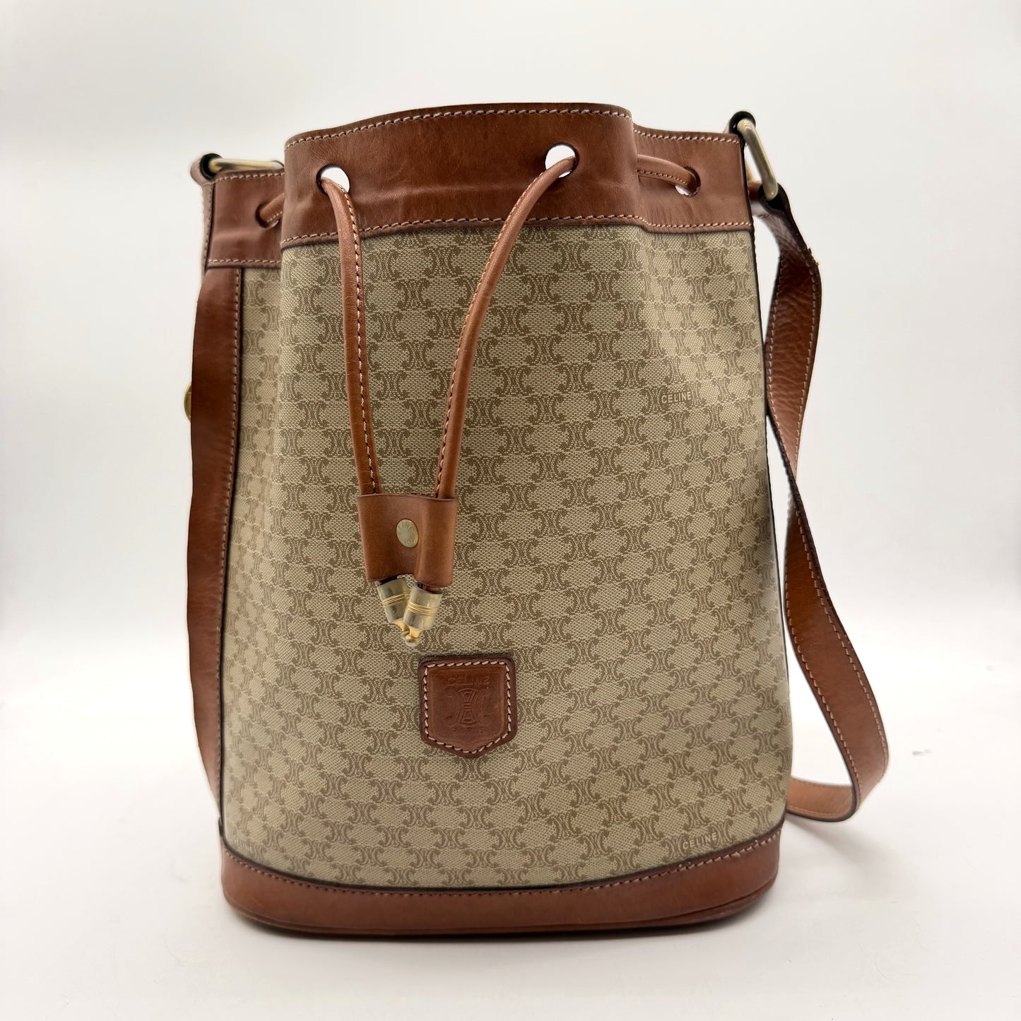 Céline sac seau Macadam blanc - vue avant avec cordon