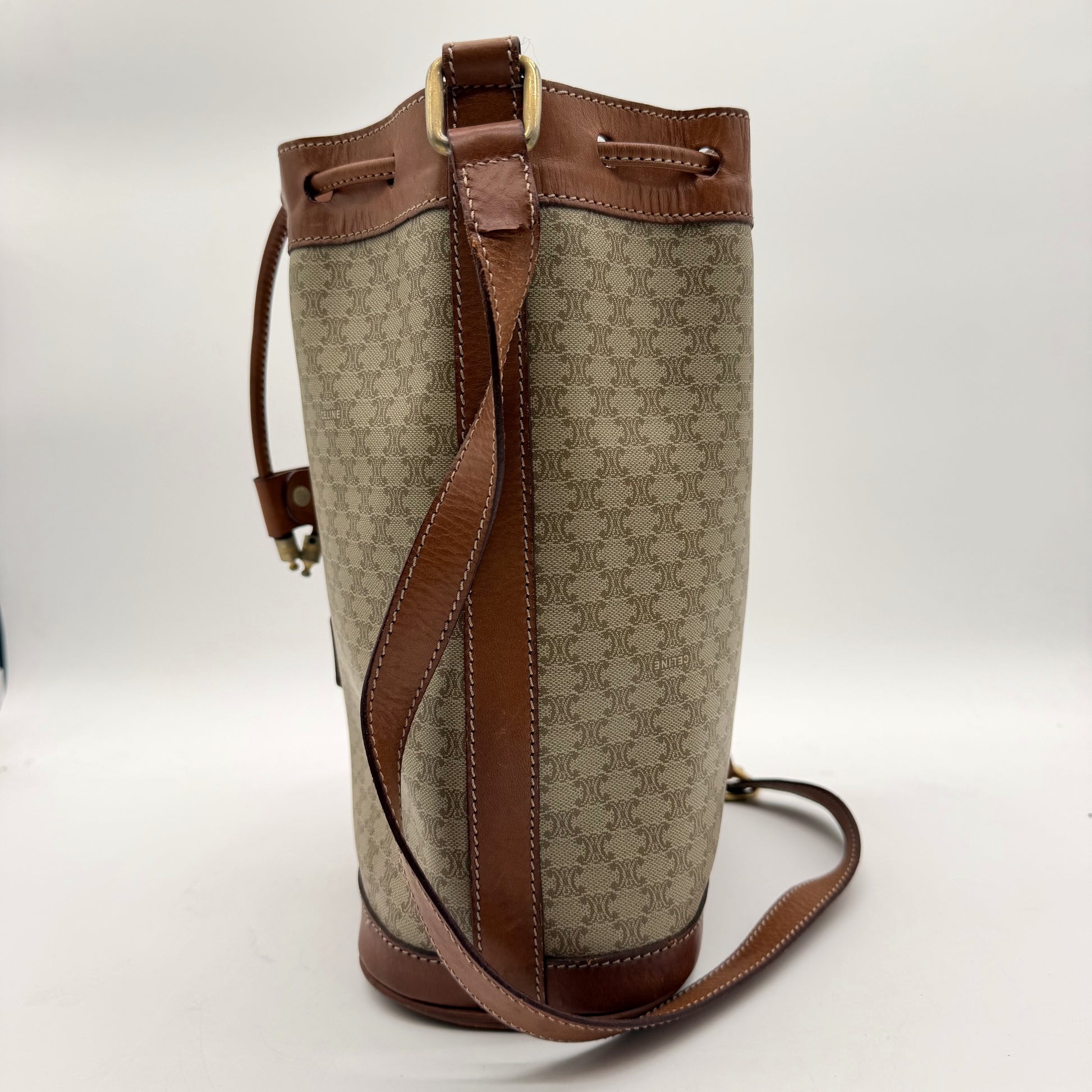 Céline sac seau Macadam blanc - côté bandoulière