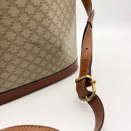 Céline sac seau Macadam blanc - boucle CELINE gravée