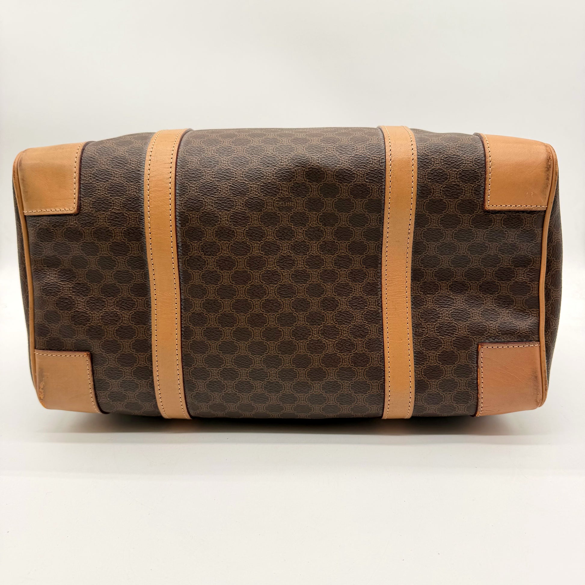 Céline Boston 35 toile Macadam - dessous du sac