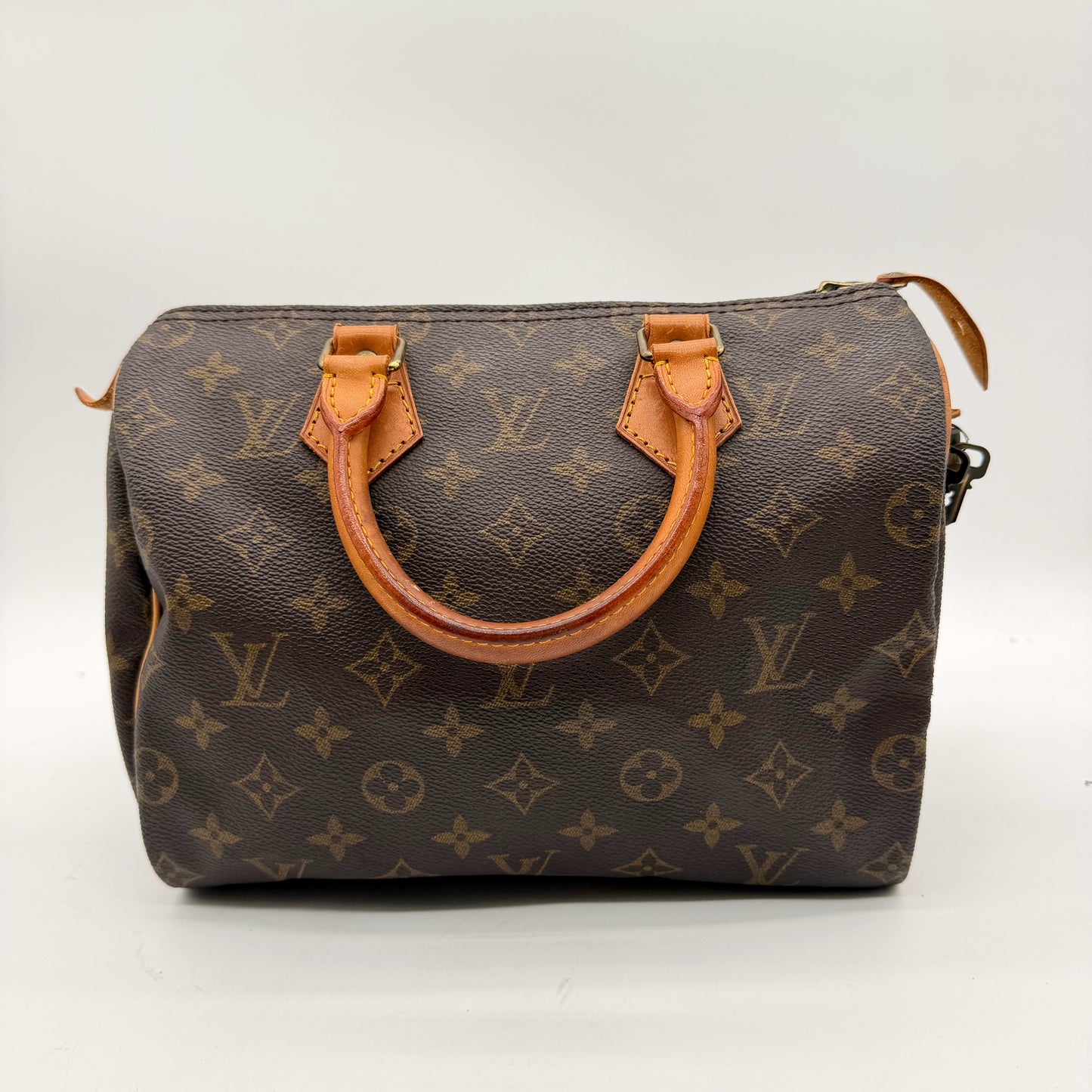 Louis Vuitton Speedy 25 toile Monogram et cuir naturel - vue avant