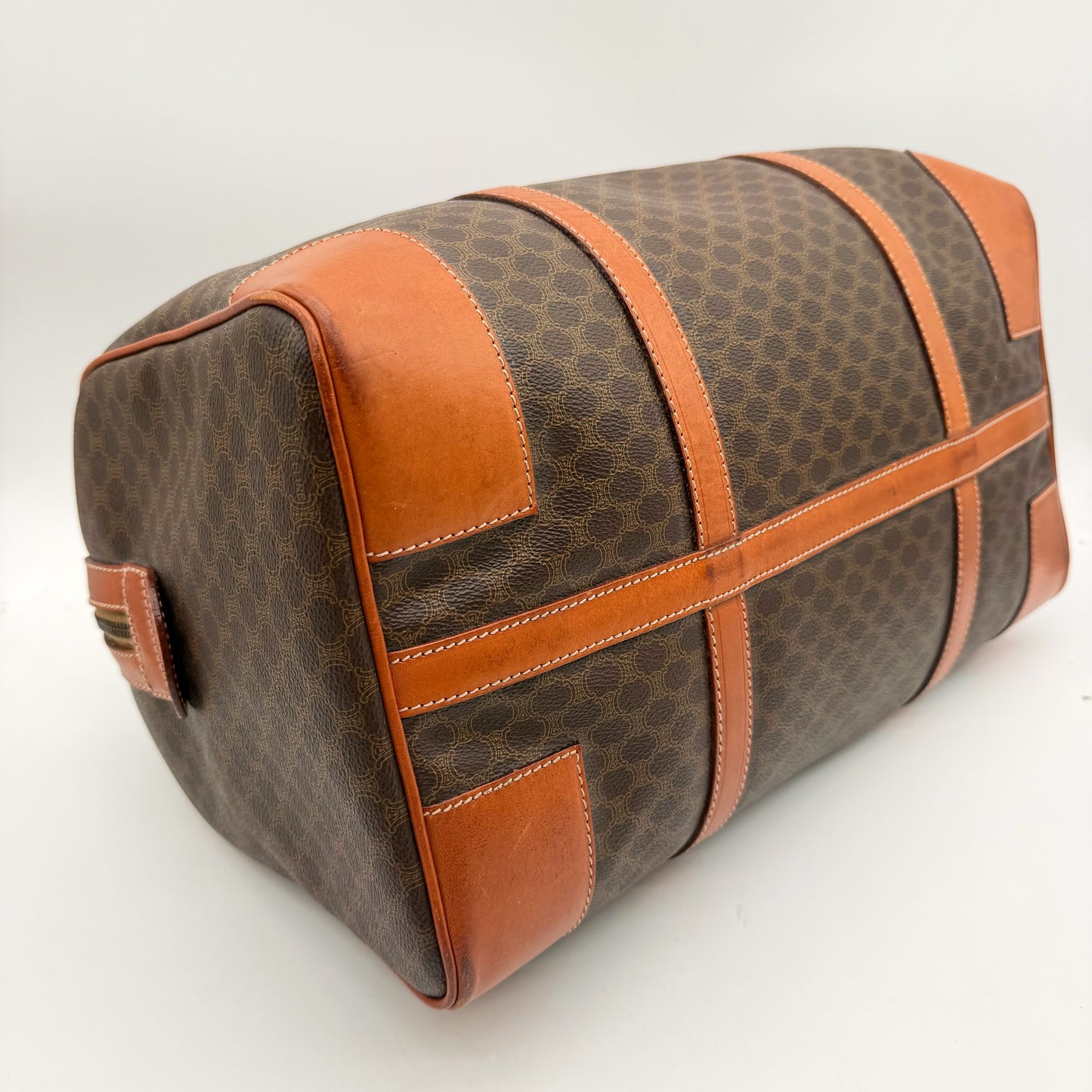 Céline Boston 40 toile Macadam - angle base et coin opposé