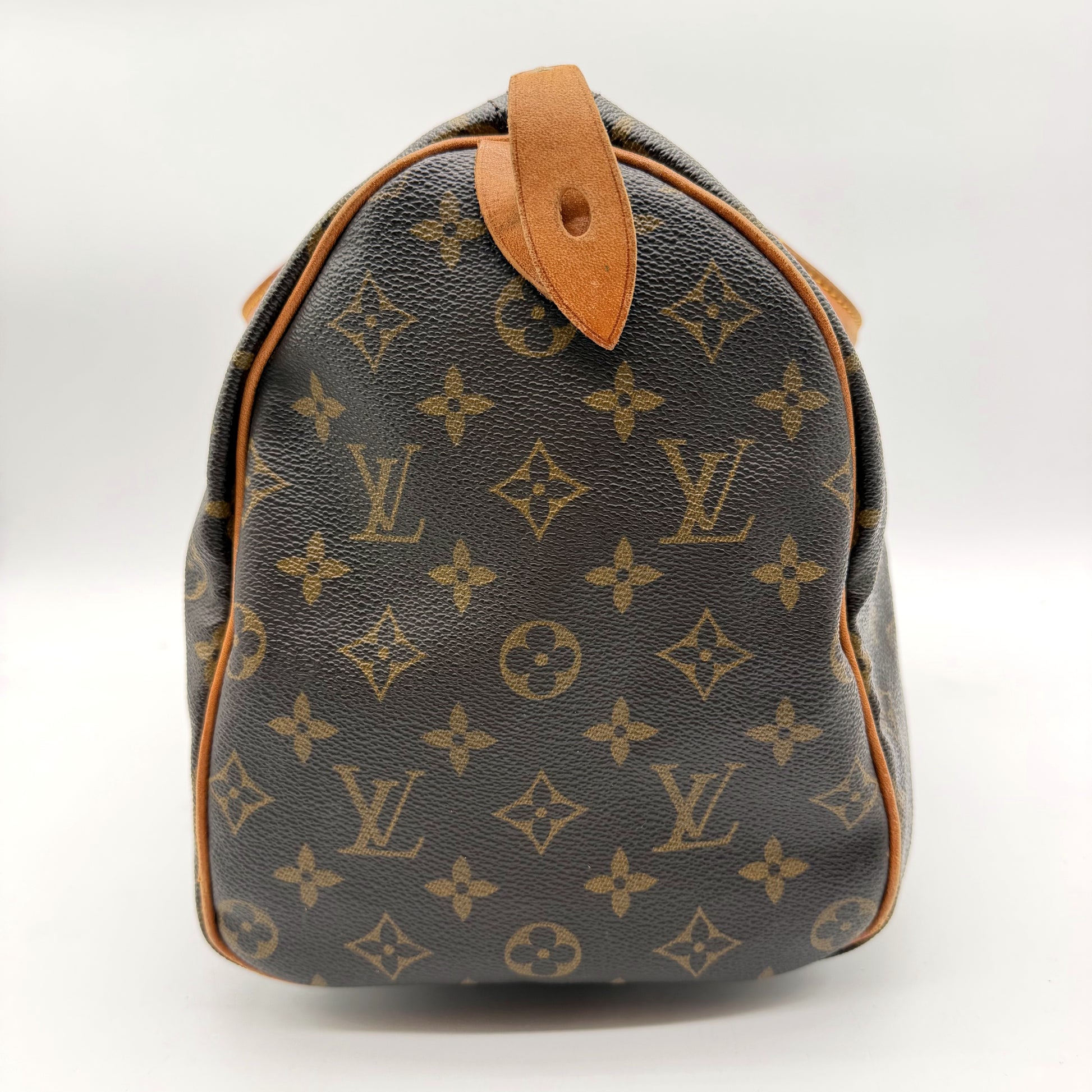 Louis Vuitton Speedy 35 Toile Monogram vintage - côté avec languette