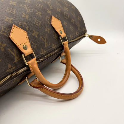 Louis Vuitton Speedy 40 - vue de dessus, poignées et zip