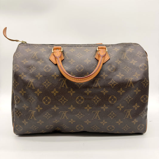 Louis Vuitton Speedy 35 Monogram-Canvas - Rückansicht mit Reißverschluss