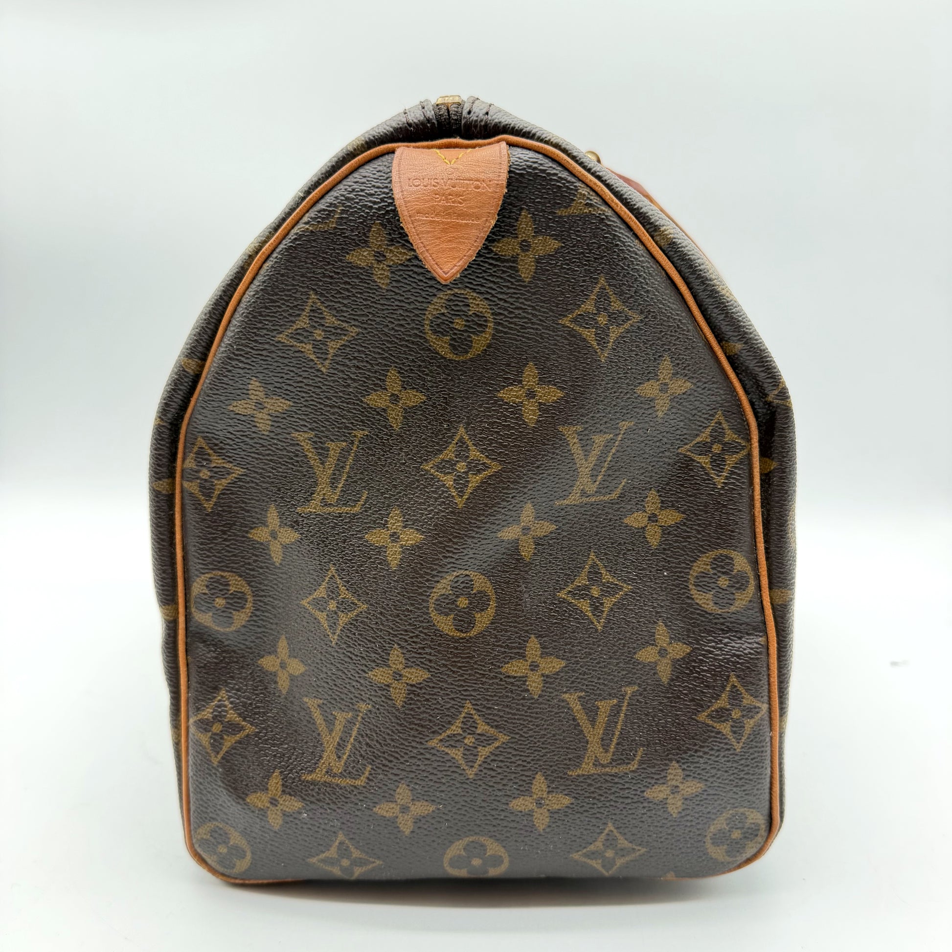 Louis Vuitton Speedy 35 Toile Monogram - profil côté, motif monogram