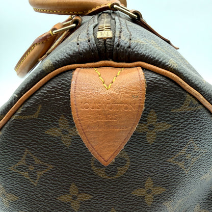 Louis Vuitton Speedy 35 - détail cachet cuir Louis Vuitton Paris made in France