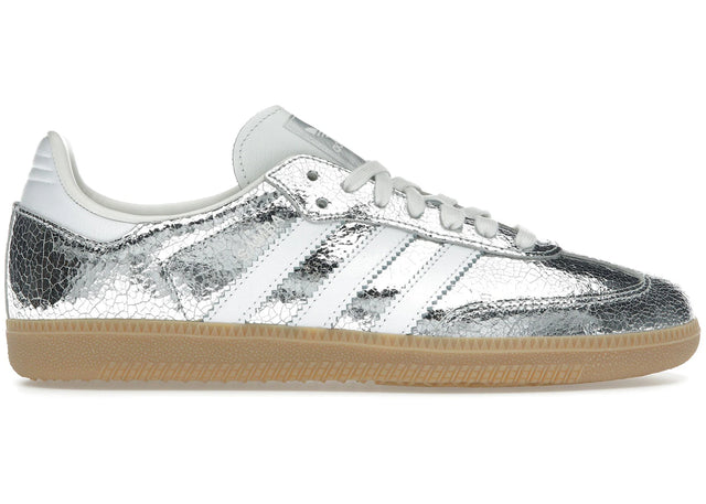 Adidas Samba OG Silver Metallic Cracked Leather