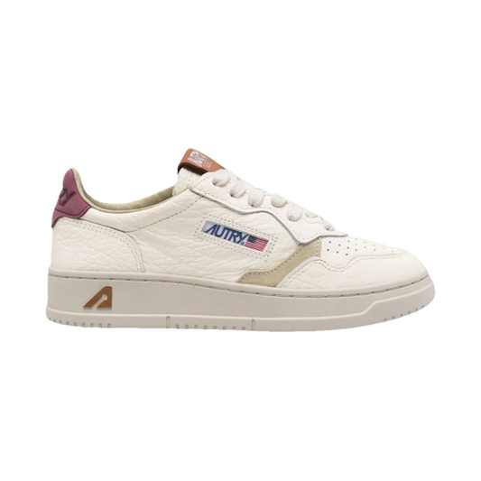 Autry Medalist Low Marshmallow & Burgundy Leather