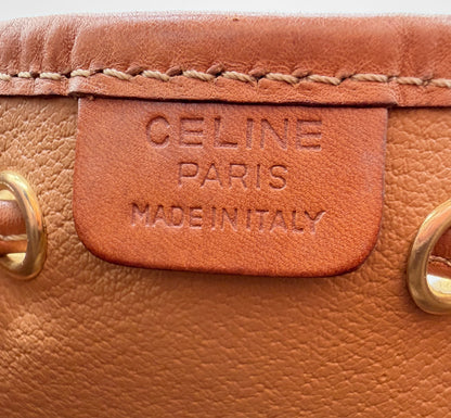 Celine sac seau petit format toile Macadam marron - estampille Celine Paris made in Italy