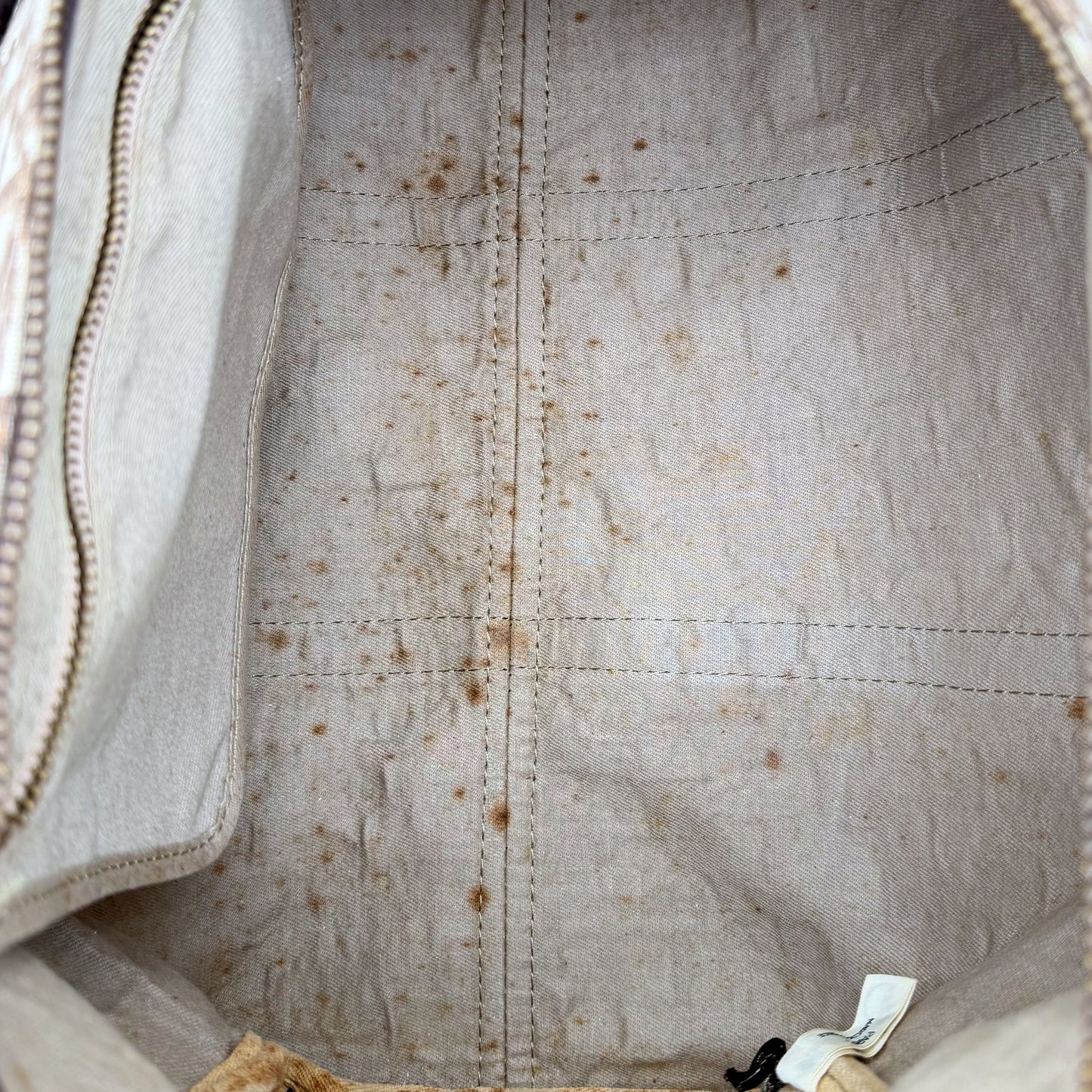 Dior Boston 40 toile Oblique marron - interieur toile beige