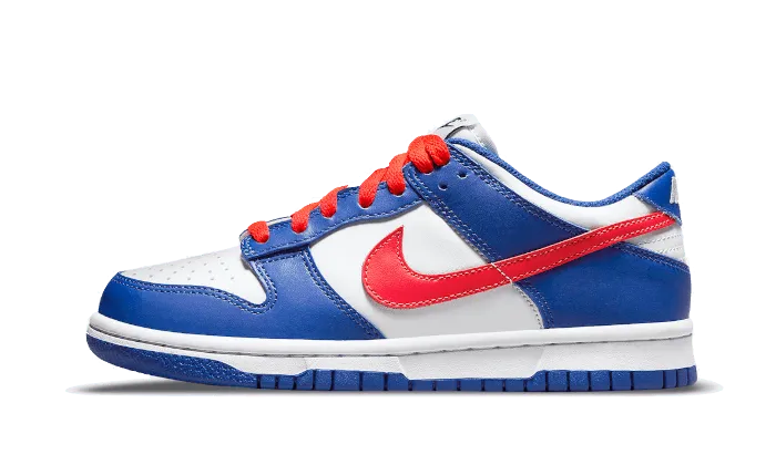 nike dunk low white royal red