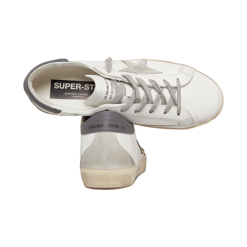 Golden Goose – Super-Star Pele Branca Estrela Cinzenta