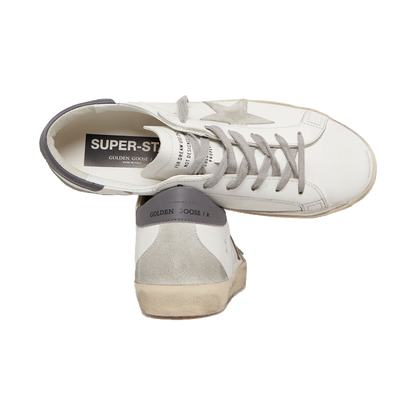 Golden Goose – Super-Star Pele Branca Estrela Cinzenta