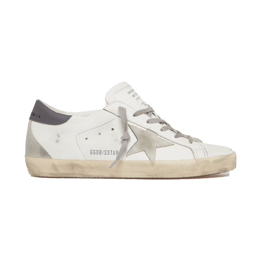 Golden Goose – Super-Star Cuir Blanc Étoile Grise